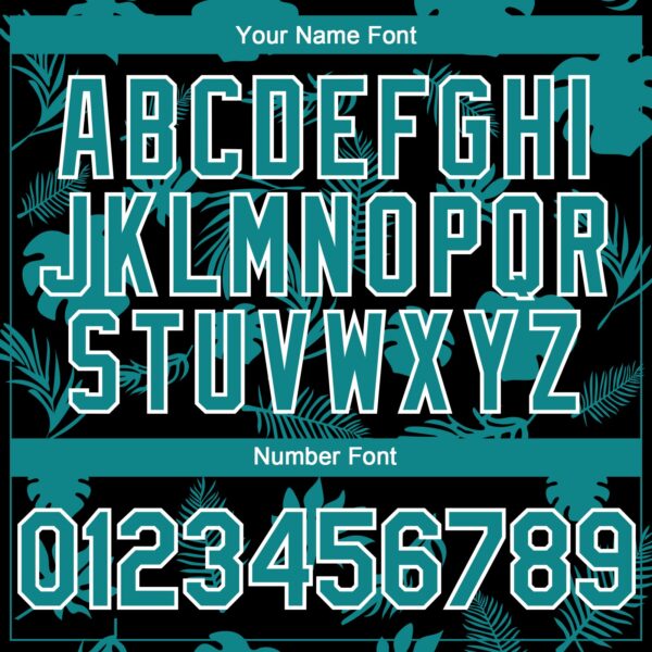 Custom Black Teal-White Hawaii Palm Leaves Authentic Baseball Jersey