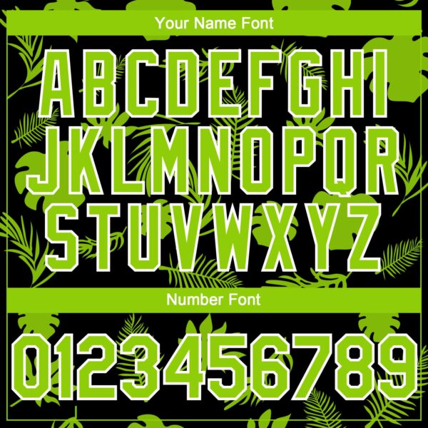 Custom Black Neon Green-White Hawaii Palm Leaves Authentic Baseball Jersey