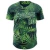 Custom Green White Hawaii Palm Leaves Authentic Baseball Jersey