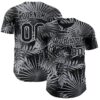 Custom Black Gray-White Hawaii Palm Leaves Authentic Baseball Jersey