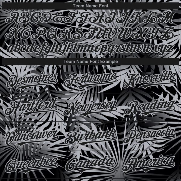 Custom Black Gray-White Hawaii Palm Leaves Authentic Baseball Jersey