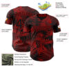 Custom Black Red Hawaii Palm Leaves Authentic Baseball Jersey