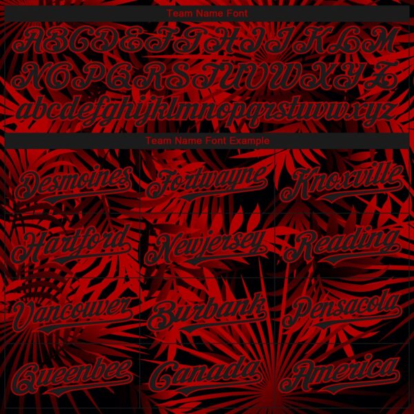 Custom Black Red Hawaii Palm Leaves Authentic Baseball Jersey