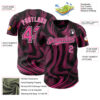 Custom Black Pink-White Fluid Lines Authentic Baseball Jersey