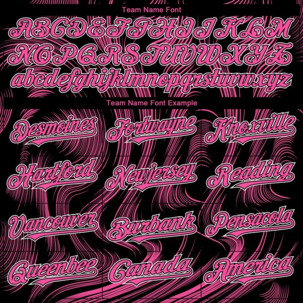 Custom Black Pink-White Fluid Lines Authentic Baseball Jersey