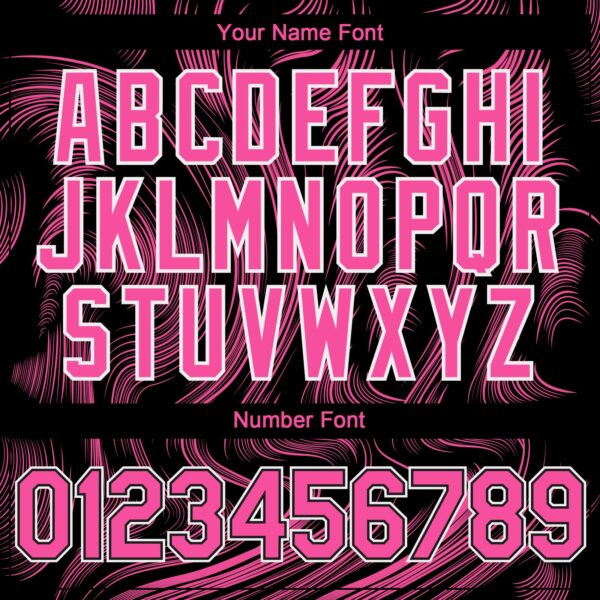 Custom Black Pink-White Fluid Lines Authentic Baseball Jersey