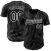 Custom Black White Fluid Lines Authentic Baseball Jersey