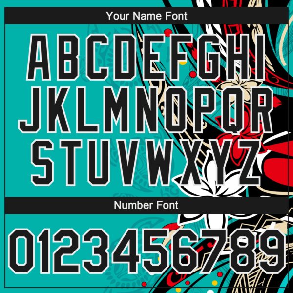 Custom Teal Black-White Hawaii Flower Authentic Baseball Jersey