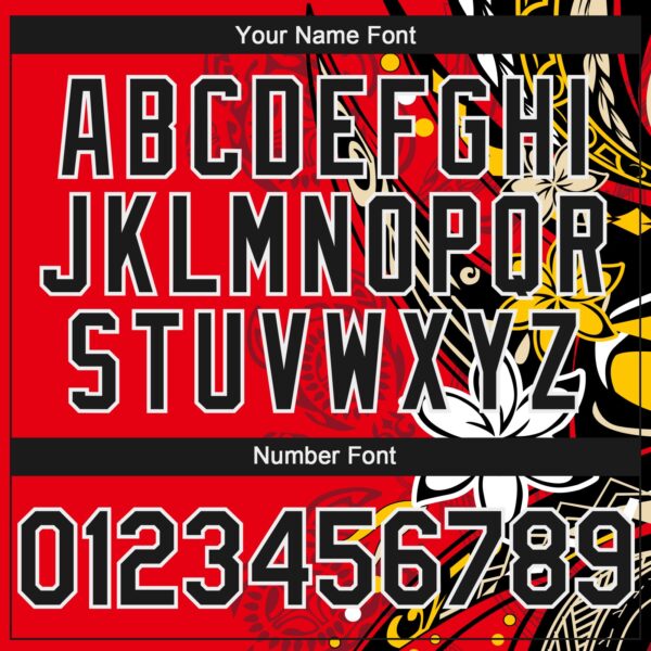 Custom Red Black-White Hawaii Flower Authentic Baseball Jersey