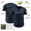 Custom Black Light Blue Flower Authentic Baseball Jersey