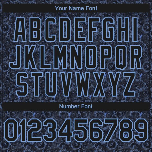 Custom Black Light Blue Flower Authentic Baseball Jersey