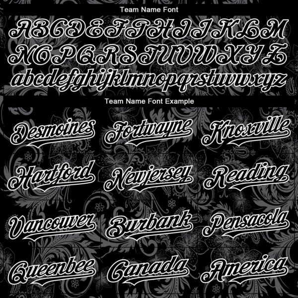 Custom Black White Flower Authentic Baseball Jersey