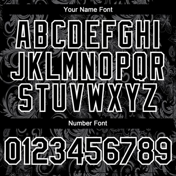 Custom Black White Flower Authentic Baseball Jersey