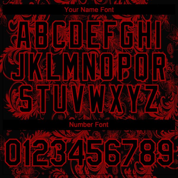 Custom Black Red Flower Authentic Baseball Jersey