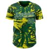 Custom Green White Hawaii Palm Leaves Authentic Baseball Jersey