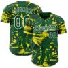 Custom Green White Hawaii Palm Leaves Authentic Baseball Jersey