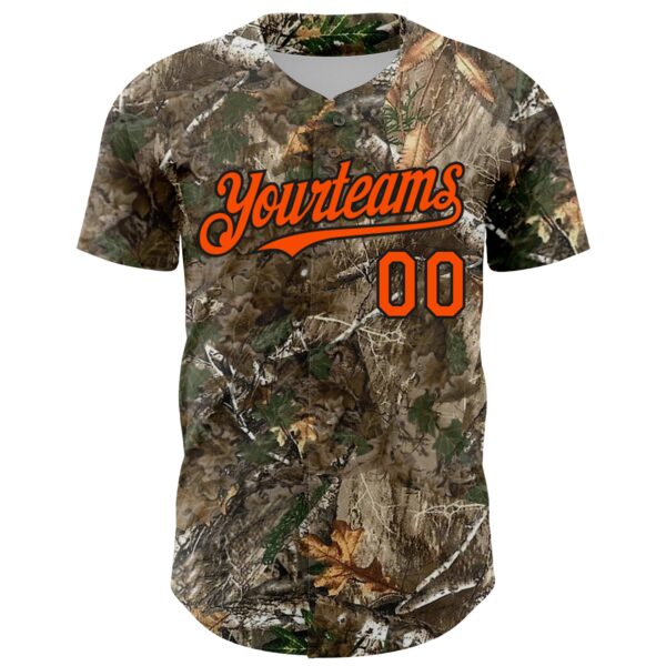 Custom Camo Orange-Black Woodland Camo Authentic Salute To Service Authentic Baseball Jersey