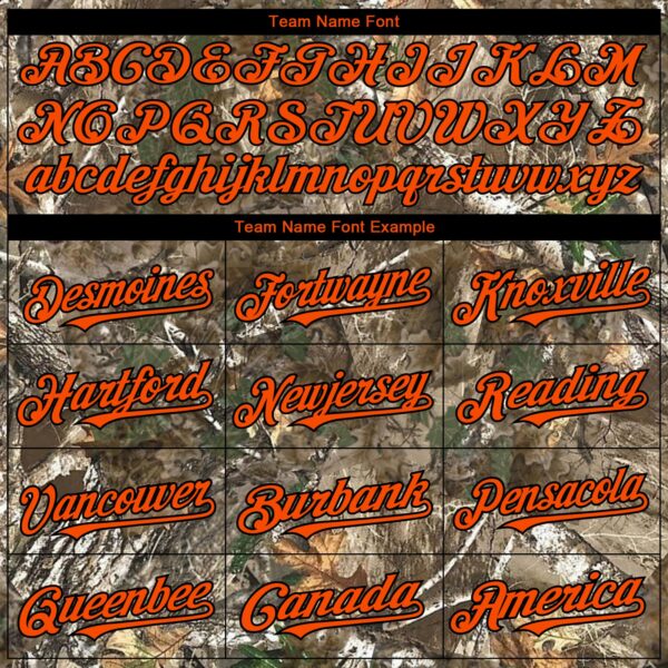 Custom Camo Orange-Black Woodland Camo Authentic Salute To Service Authentic Baseball Jersey