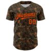 Custom Camo Orange-Black Woodland Camo Authentic Salute To Service Authentic Baseball Jersey