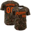 Custom Camo Orange-Black Woodland Camo Authentic Salute To Service Authentic Baseball Jersey