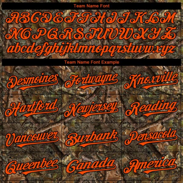 Custom Camo Orange-Black Woodland Camo Authentic Salute To Service Authentic Baseball Jersey