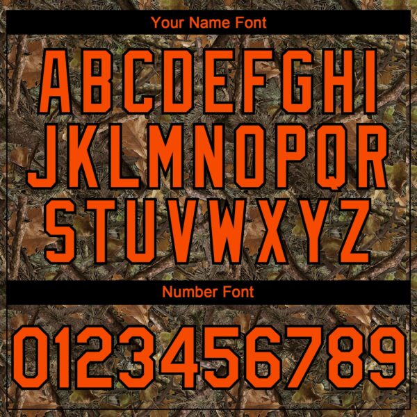 Custom Camo Orange-Black Woodland Camo Authentic Salute To Service Authentic Baseball Jersey