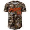 Custom Camo Orange-Black Woodland Camo Authentic Salute To Service Authentic Baseball Jersey