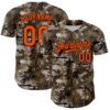Custom Camo Orange-Black Woodland Camo Authentic Salute To Service Authentic Baseball Jersey