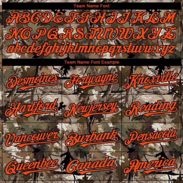 Custom Camo Orange-Black Woodland Camo Authentic Salute To Service Authentic Baseball Jersey