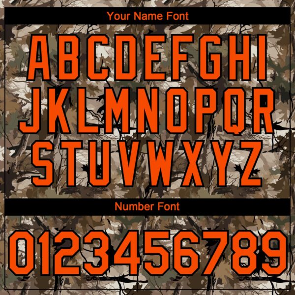 Custom Camo Orange-Black Woodland Camo Authentic Salute To Service Authentic Baseball Jersey