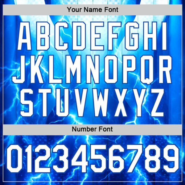 Custom Blue White-Thunder Blue 3D Pattern Design Lightning Sportswear Performance T-Shirt