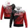 Custom Stitched Red Black-White 3D Pattern Design Canada Germany Inspired Claw Mark Sportswear Pullover Sweatshirt Hoodie