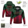 Custom Stitched Green Kelly Green-Red 3D Pattern Design Mexico Abstract Sportswear Pullover Sweatshirt Hoodie