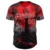 Custom Red Black-White 3D Halloween Spooky Horror Zombies Authentic Baseball Jersey