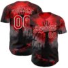 Custom Red Black-White 3D Halloween Spooky Horror Zombies Authentic Baseball Jersey