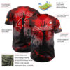 Custom Red Black-White 3D Halloween Spooky Horror Zombies Authentic Baseball Jersey