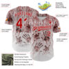 Custom White Red-Black 3D Halloween Creepy Blood Horror Authentic Baseball Jersey