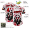 Custom White Red-Black 3D Halloween Creepy Blood Horror Authentic Baseball Jersey