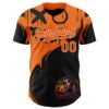 Custom Orange Black-City Cream 3D Halloween Spooky Pumpkin Graffiti Authentic Baseball Jersey