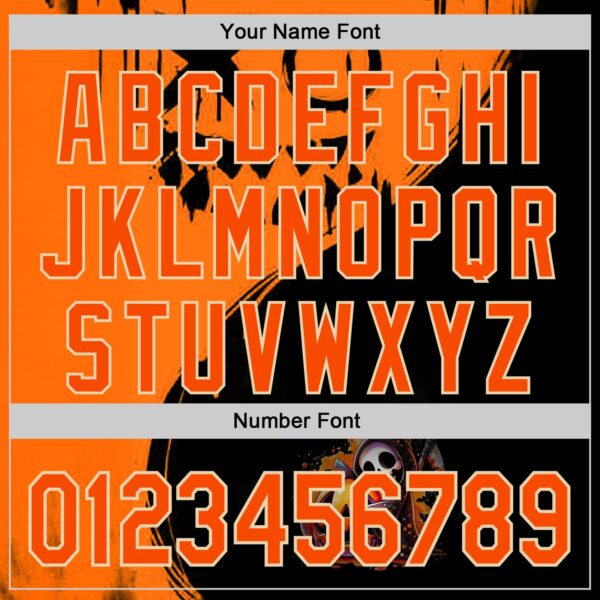 Custom Orange Black-City Cream 3D Halloween Spooky Pumpkin Graffiti Authentic Baseball Jersey