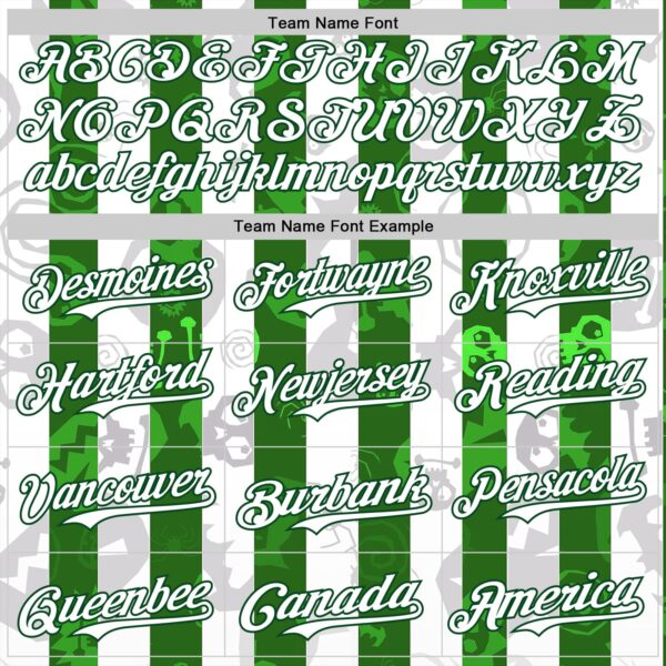 Custom White Green 3D Halloween Spooky Spider Stripe Authentic Baseball Jersey