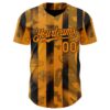 Custom Orange Bay Orange-Black 3D Halloween Spooky Pumpkin Stripe Authentic Baseball Jersey
