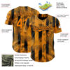 Custom Orange Bay Orange-Black 3D Halloween Spooky Pumpkin Stripe Authentic Baseball Jersey