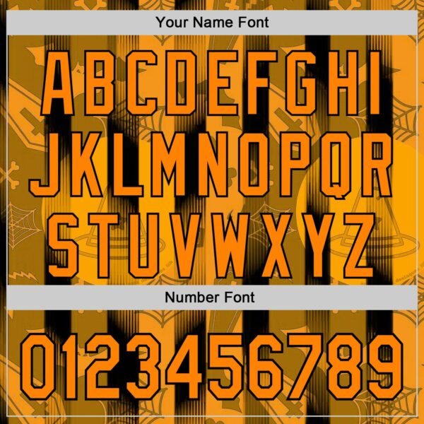 Custom Orange Bay Orange-Black 3D Halloween Spooky Pumpkin Stripe Authentic Baseball Jersey