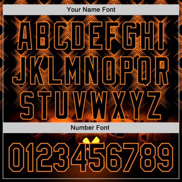 Custom Black Bay Orange 3D Halloween Spooky Pumpkin Stripe Authentic Baseball Jersey