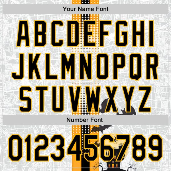 Custom White Black-Gold 3D Halloween Spooky Bat Stripe Authentic Baseball Jersey