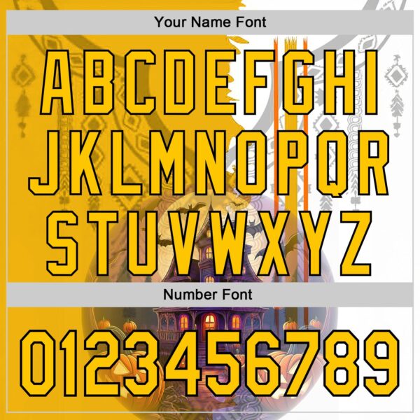 Custom White Yellow-Black 3D Halloween Spooky Pumpkin Authentic Baseball Jersey