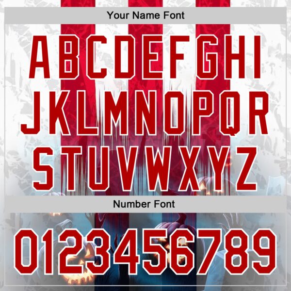 Custom Red Blue-White 3D Halloween Spooky Pumpkin Stripe Authentic Baseball Jersey