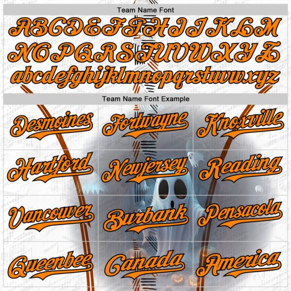 Custom White Bay Orange Gray-Black 3D Halloween Spooky Pumpkin Authentic Baseball Jersey