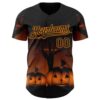 Custom Black Bay Orange 3D Halloween Spooky Pumpkin Authentic Baseball Jersey